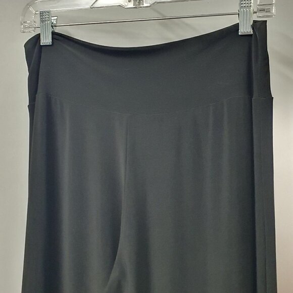 Clara Sun Woo Solid Black Palazzo Pants Wide Leg High Rise Pull On Stretch XL - Picture 6 of 10